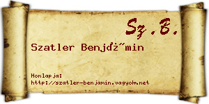 Szatler Benjámin névjegykártya