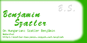 benjamin szatler business card